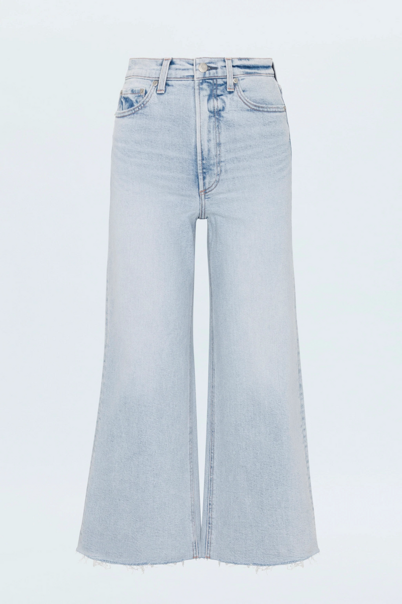Light Gray Lana Crop Cuff High Rise Ultra Wide Leg | Sun Kissed Vintage Jeans