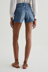 Light Gray Halle Short High-Rise Relaxed Short | Gemini Denim Shorts