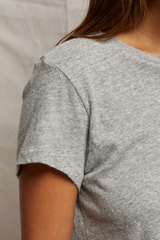 Dark Gray Lisa Fitted Short Sleeve Tee T Shirt