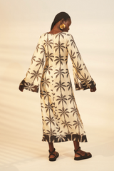 Wheat Abena Midi Dress in Black White Tropical Midi Dress