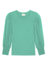 Medium Aquamarine Loren Peasant Tee Top