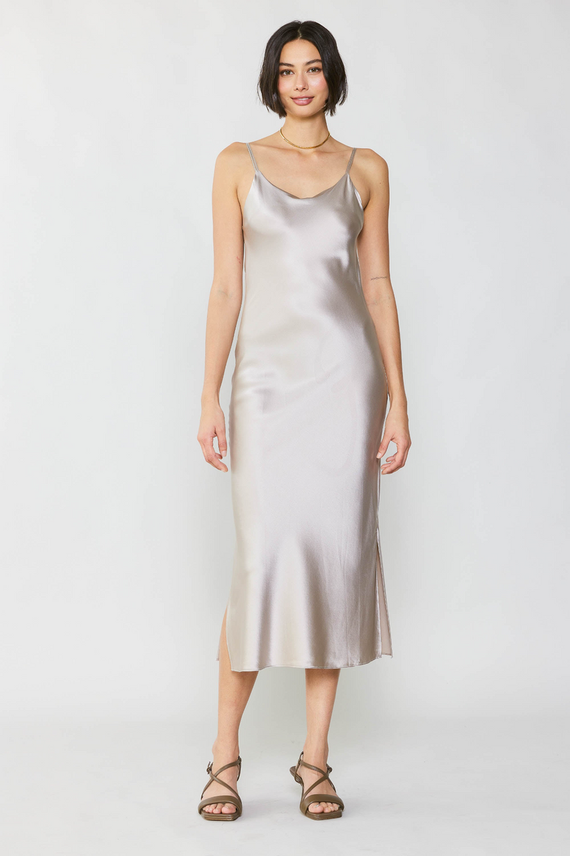 Light Gray Dancing In The Moonlight Midi Dress Midi Dress