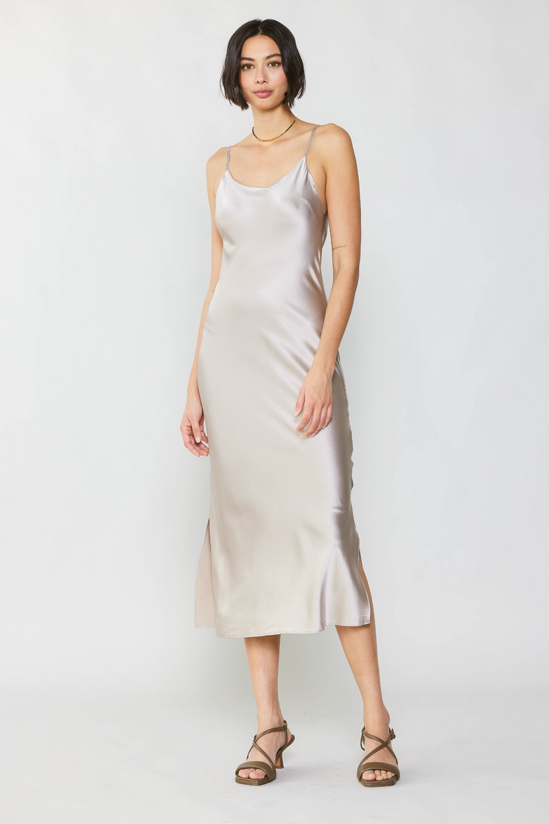 Light Gray Dancing In The Moonlight Midi Dress Midi Dress