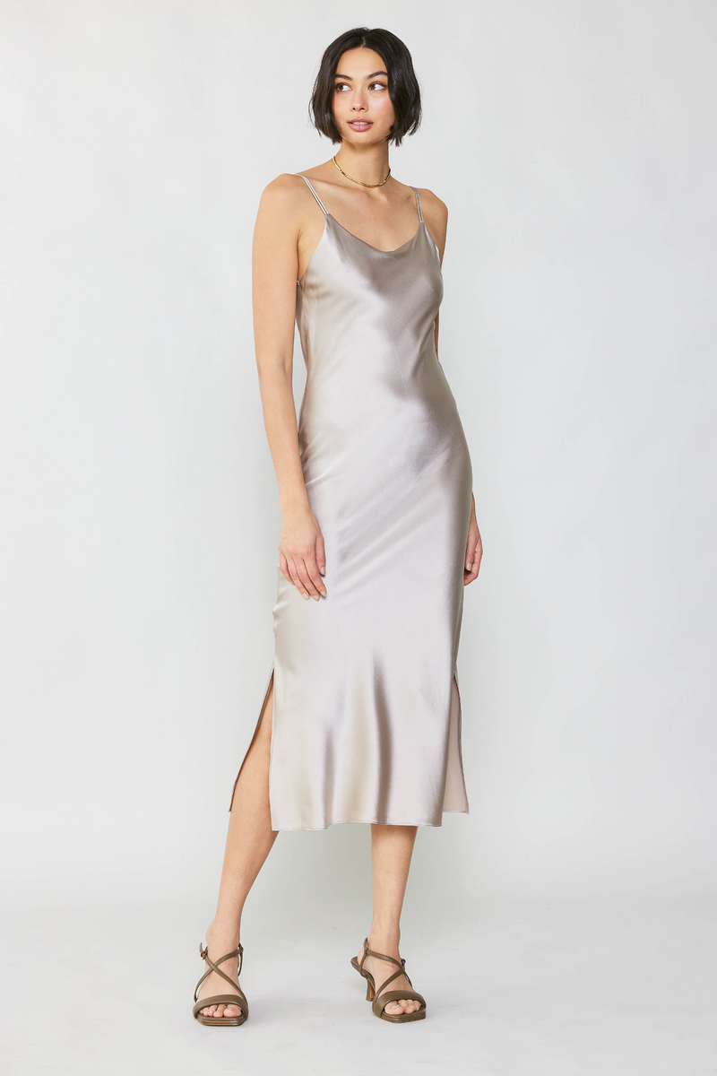 Light Gray Dancing In The Moonlight Midi Dress Midi Dress