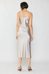 Light Gray Dancing In The Moonlight Midi Dress Midi Dress