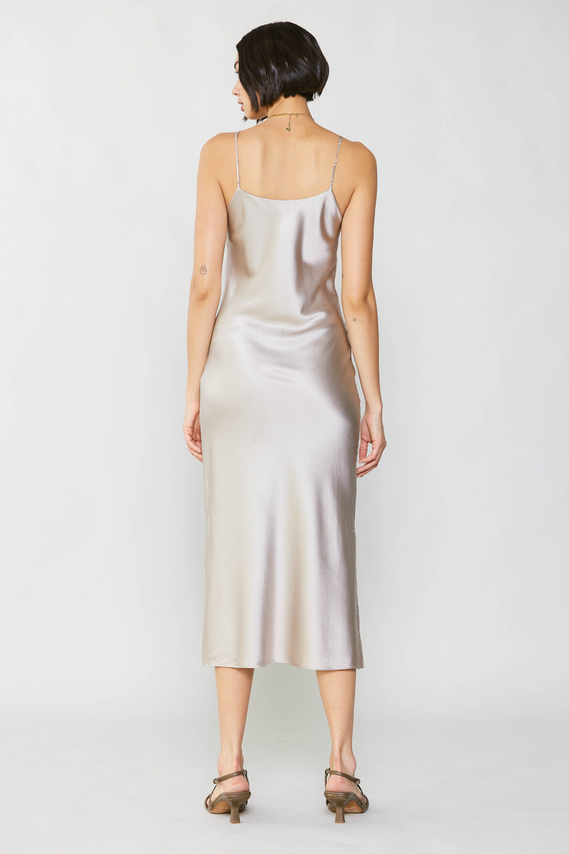 Light Gray Dancing In The Moonlight Midi Dress Midi Dress