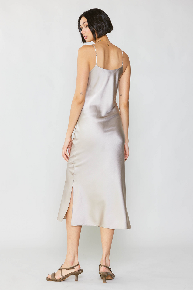 Light Gray Dancing In The Moonlight Midi Dress Midi Dress