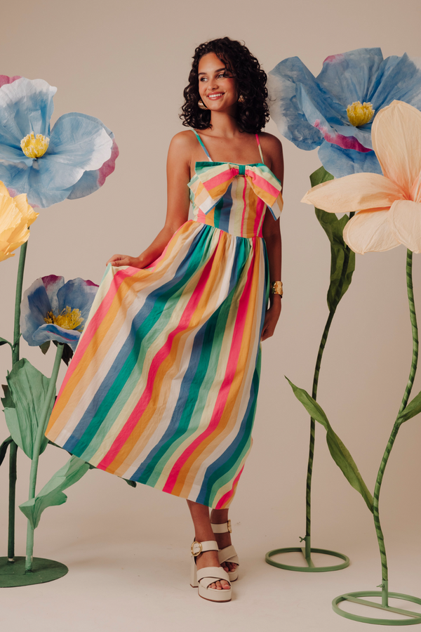 Dolcia Dress in Multi Stripe