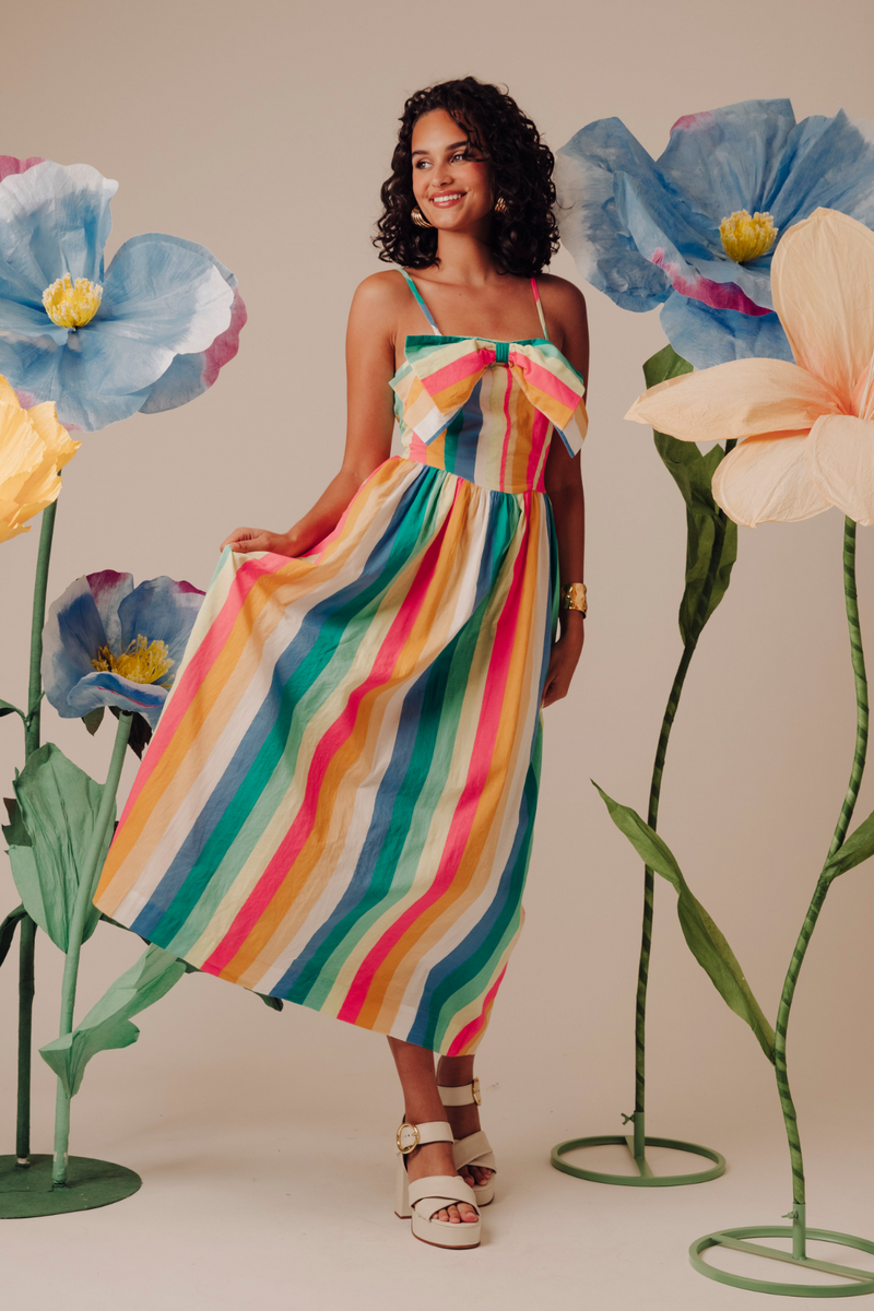 Dolcia Dress in Multi Stripe