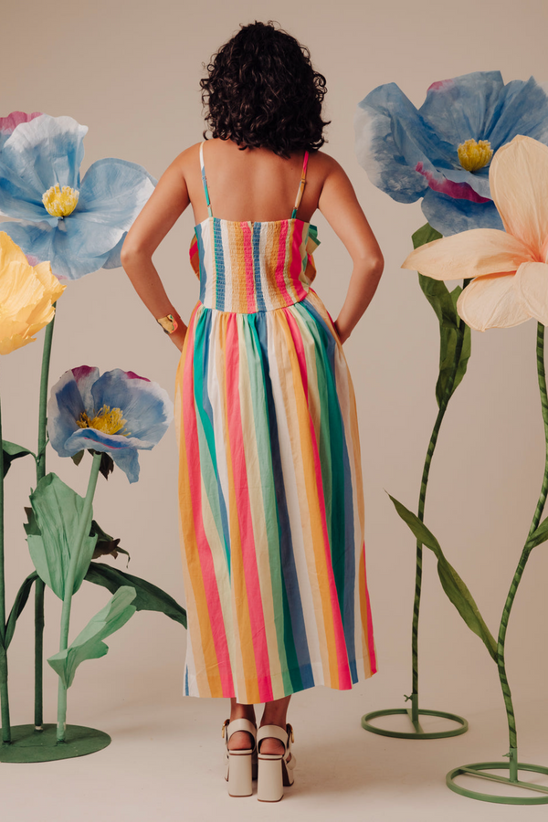 Dolcia Dress in Multi Stripe