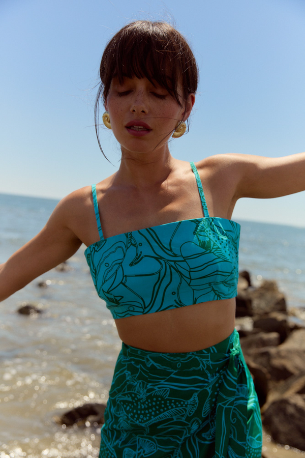 Lulu Top in Reef Reverse
