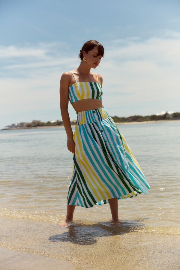 Georgia Skirt in Sorrento Stripe