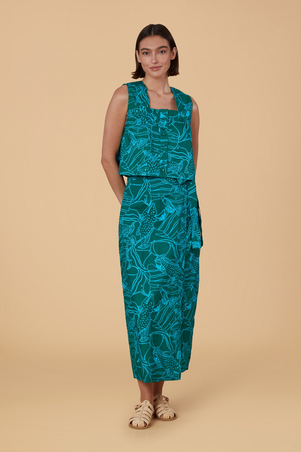Leigh Wrap Skirt in Reef