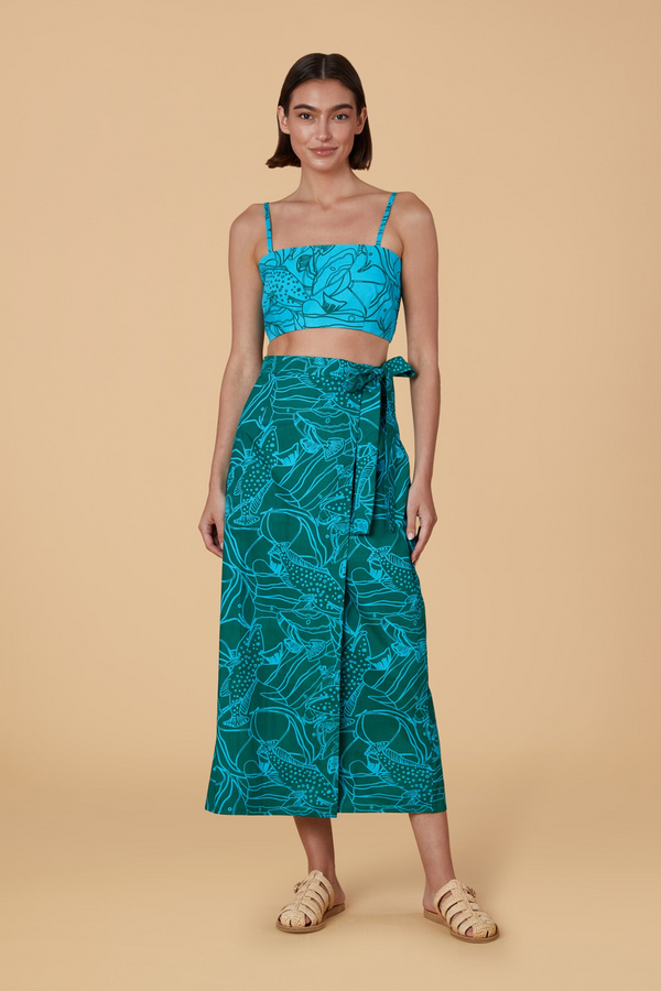 Leigh Wrap Skirt in Reef
