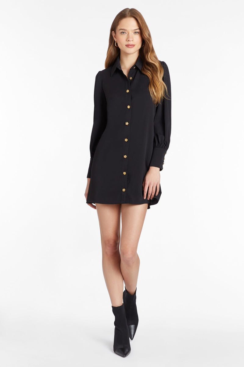 White Smoke Heddy Long Sleeve Dress Mini Dress