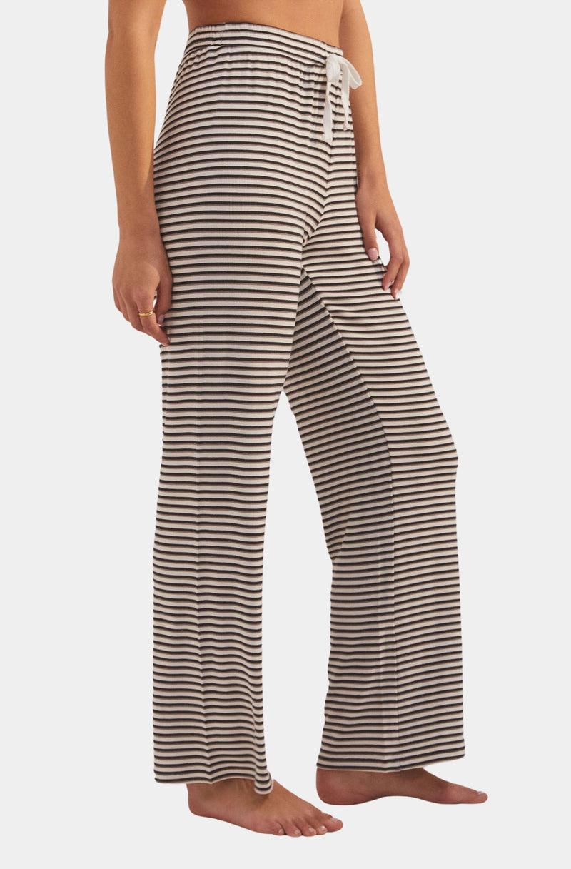 Dark Olive Green Lounger Stripe Pant Pant