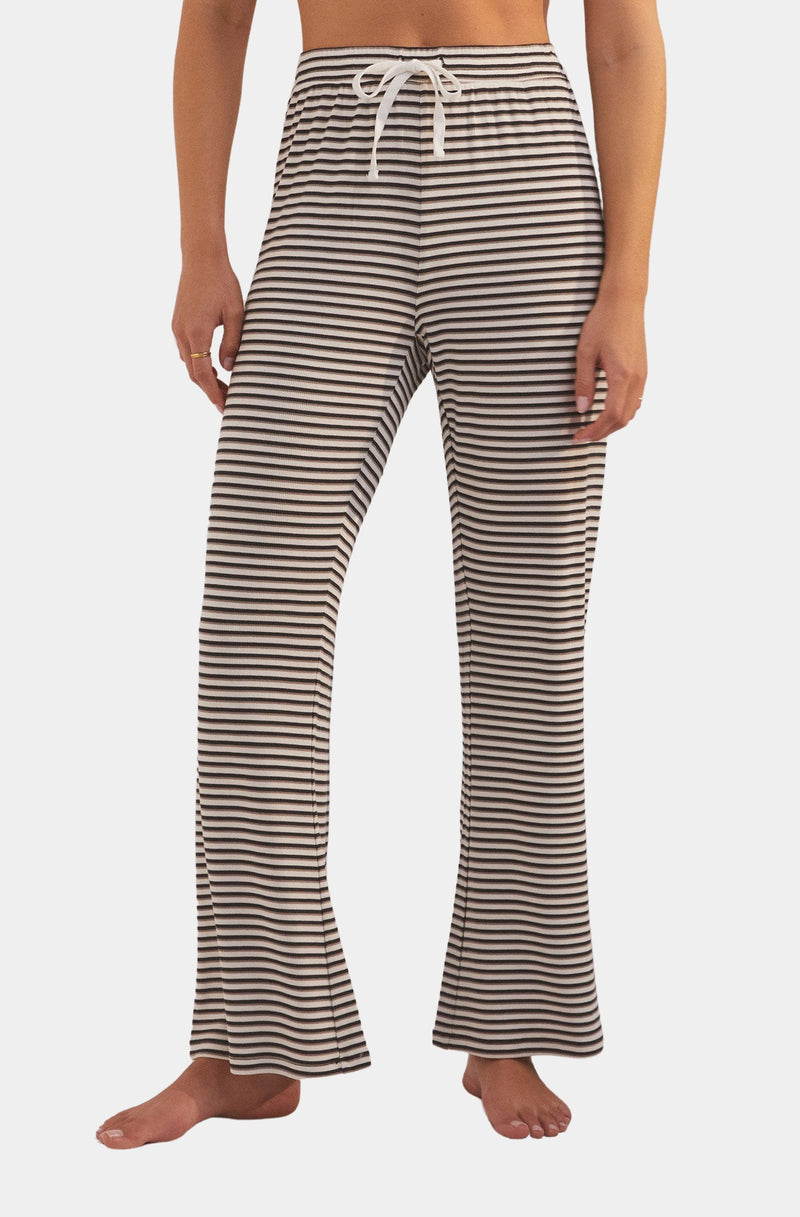 Dark Olive Green Lounger Stripe Pant Pant