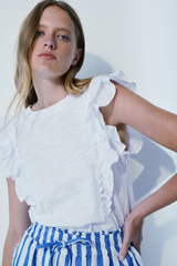 Light Gray Marbella Frill Tank Top Tank Top