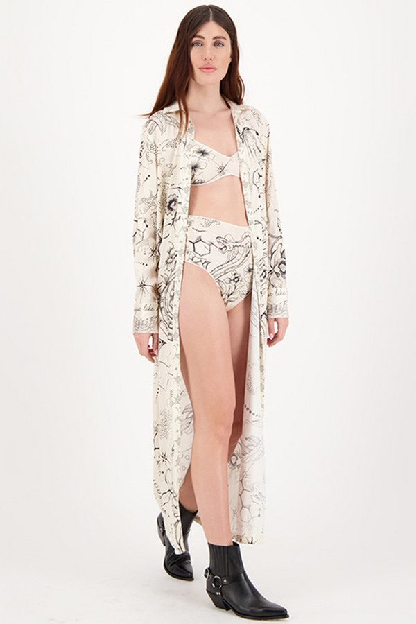 Beige Marianna Dress in Tattoo Maxi Dress