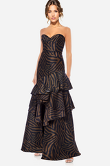 White Smoke The Blair | Strapless Ruffle Printed Gown Formal Dress