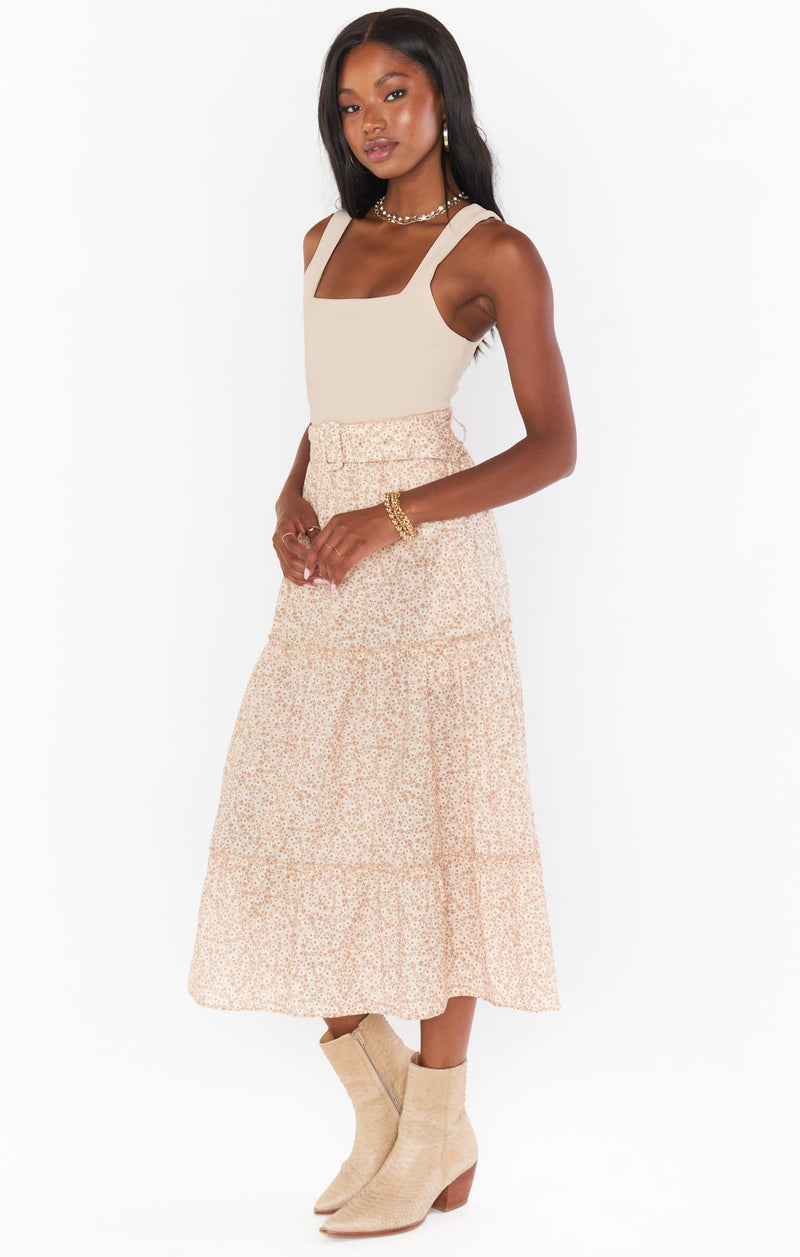 White Smoke Miley Midi Skirt