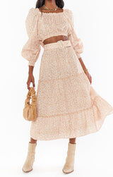 Antique White Miley Midi Skirt