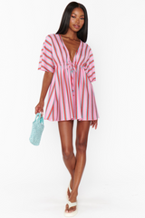 White Smoke Kenzie Tunic Dress in Porto Stripe Mini Dress