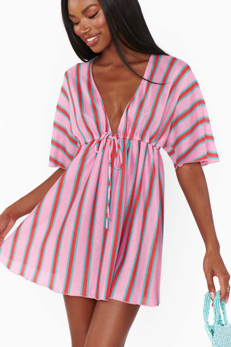 Lavender Kenzie Tunic Dress in Porto Stripe Mini Dress