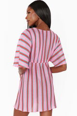 Misty Rose Kenzie Tunic Dress in Porto Stripe Mini Dress