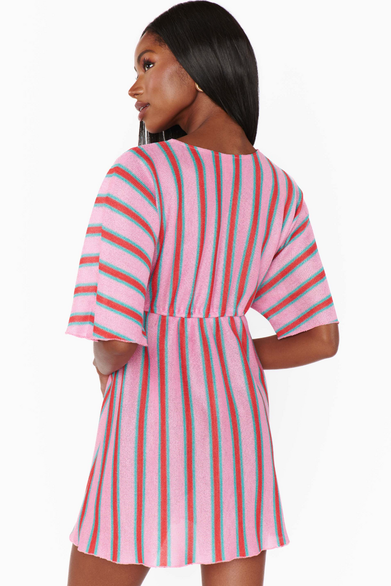 Misty Rose Kenzie Tunic Dress in Porto Stripe Mini Dress