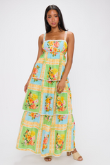 Antique White Peyton Midi Dress in Country Bouquet Midi Dress