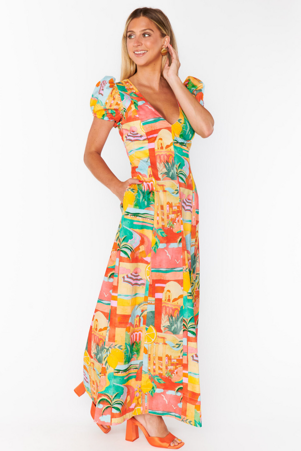 White Smoke Winnie Maxi Dress in Postcards From Italia Maxi Dress