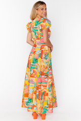 Beige Winnie Maxi Dress in Postcards From Italia Maxi Dress