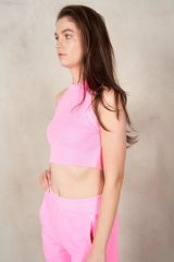 Gray Halter Crop Top Top