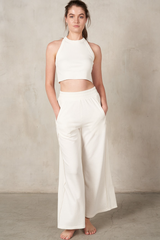 Gray Halter Crop Top Top