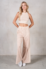 Gray Halter Crop Top Top