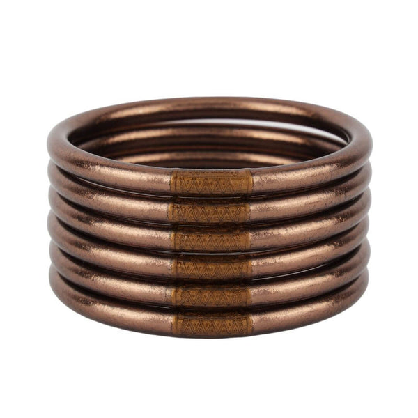 Dark Olive Green All Weather Bangles | Meteorite (Set of 6)
