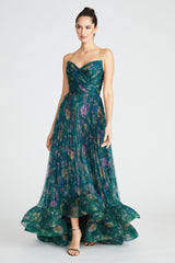 Dark Slate Gray Moira | Strapless High Low Gown Formal Dress