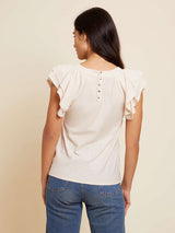 Light Gray Florry Ruffled Raglan Tank Top