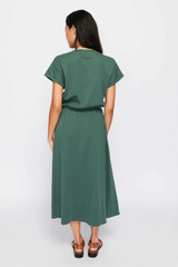 Dark Slate Gray Garcelle Seamed T-Shirt Dress Midi Dress