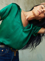 Dark Slate Gray June V Neck Tee Tee