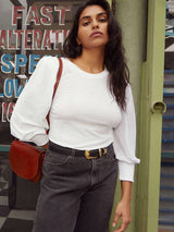 Dark Slate Gray Loren Smocked Peasant Tee Top