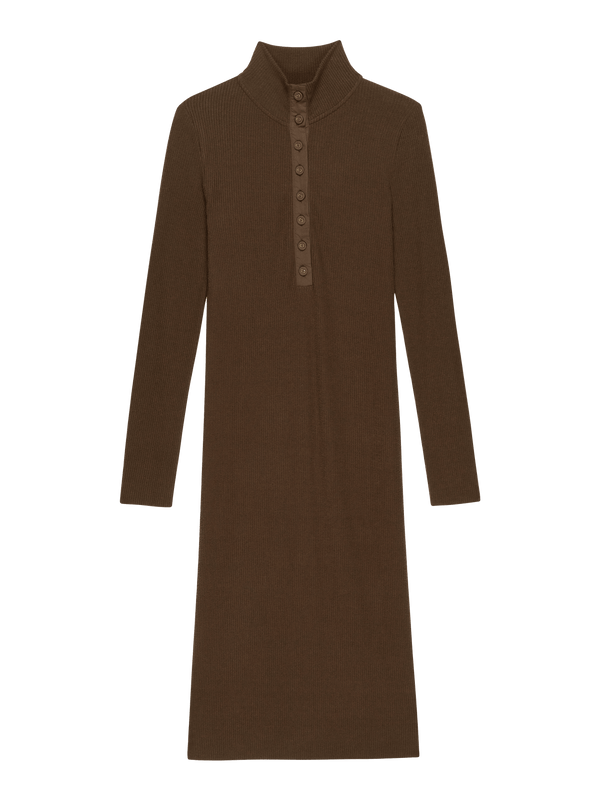 Dark Slate Gray Phoebe Turtleneck Dress Midi Dress