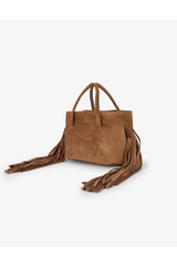 White Smoke Noe Fringe Faux Suede Camel Cross Body