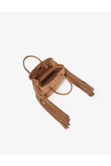 White Smoke Noe Fringe Faux Suede Camel Cross Body