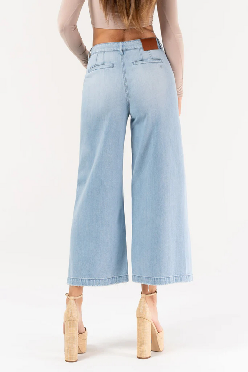 Lavender Nori Cropped Wide Leg Trouser | Light Blue Pant