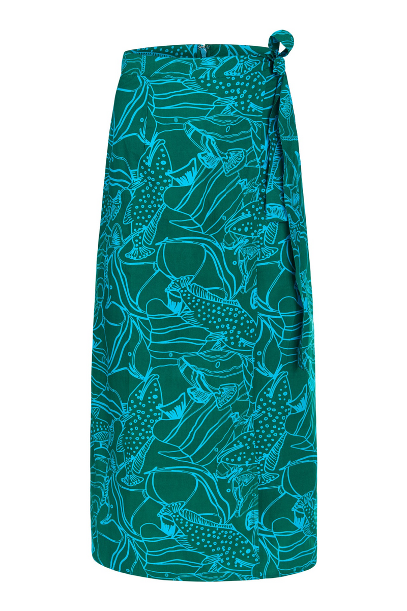 Leigh Wrap Skirt in Reef