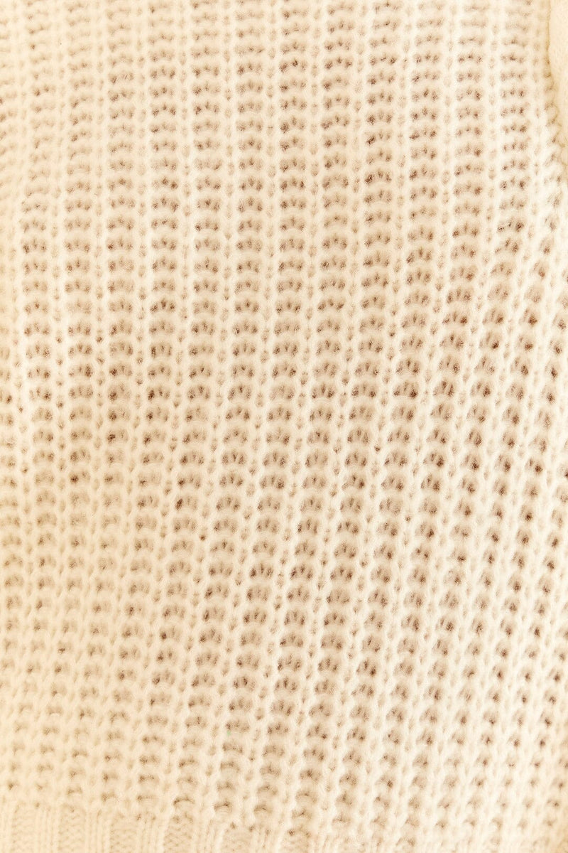 Wheat Off-White Braided Sweater Sweater