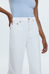 Light Gray Wes High Rise Barrel Jean | Vivid White Jeans