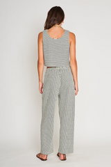 Light Gray Flynn Pant in Black & White Stripe Pant